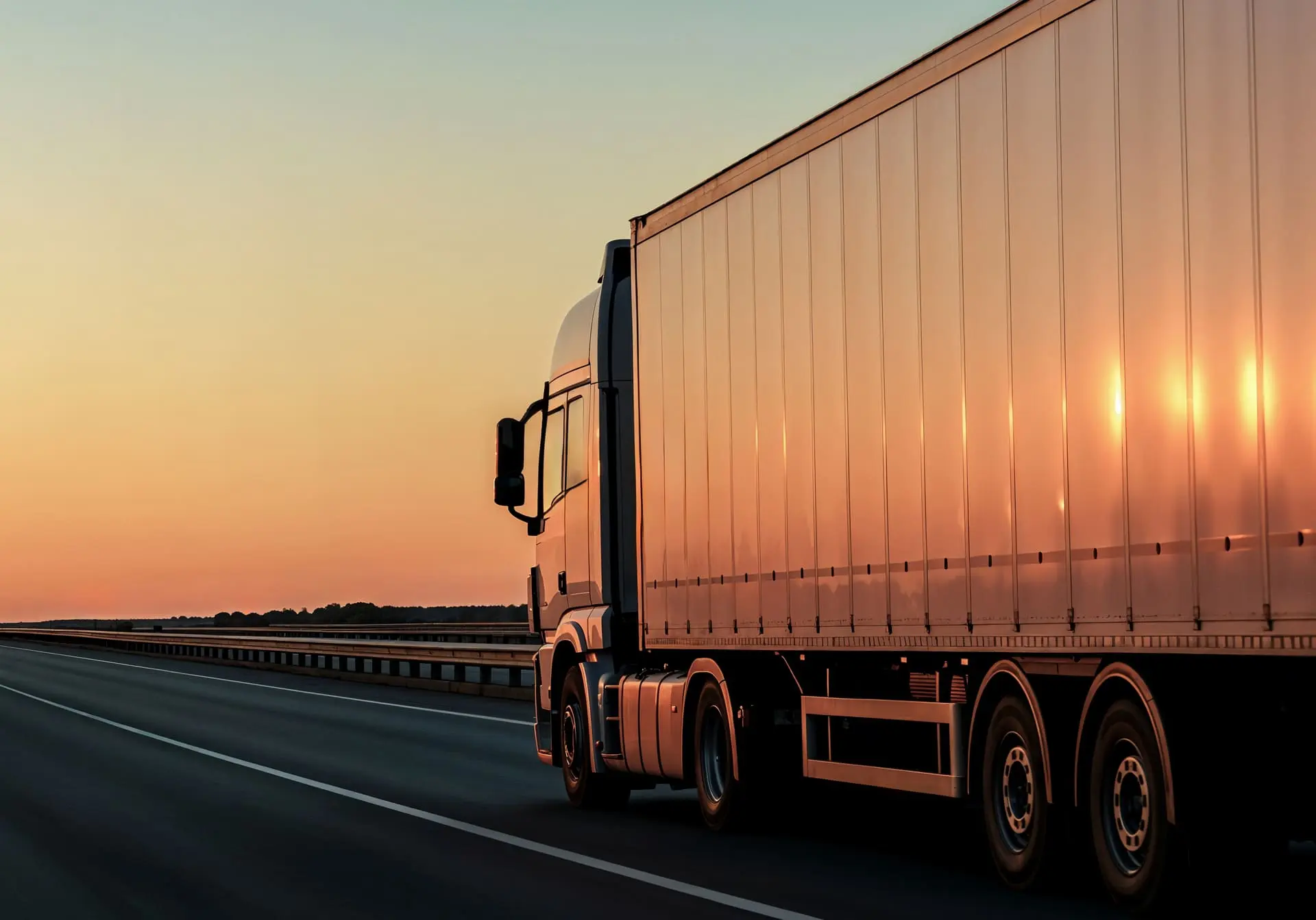 Camion roulant sur une autoroute