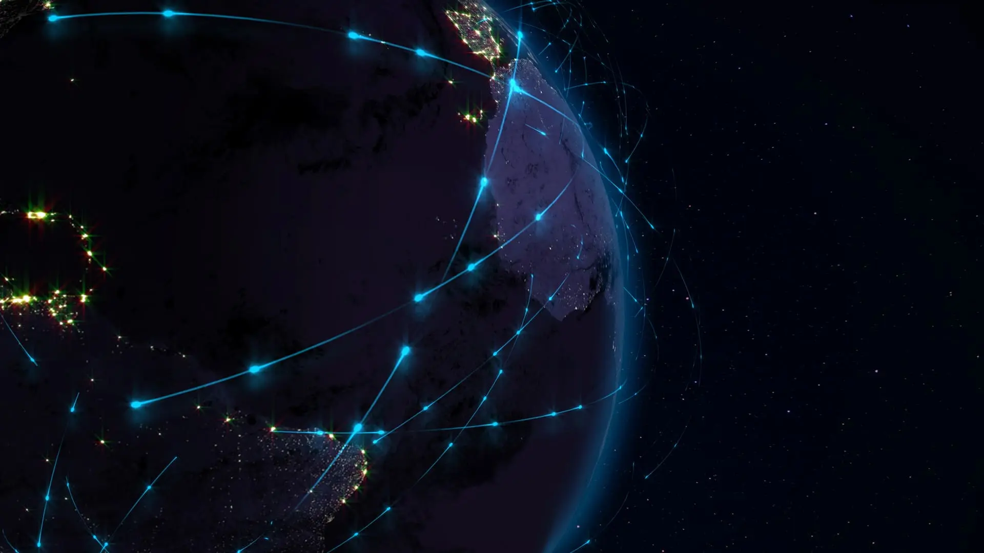 Image du globe terrestre avec des réseaux de communications